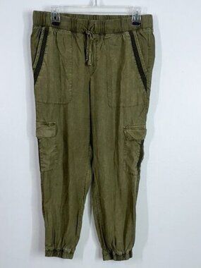 Cloth & Stone olive green chambray jogger pants size small